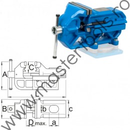 UNIOR Menghina banc tip IRONGATOR cu sistem mobil rapid 721Q/6, 125 mm
