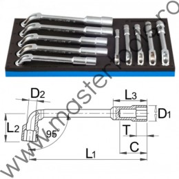 Set de capete cu chei inelare dublu cotite UNIOR