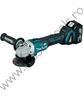 Polizor unghiular 125 mm cu doi acumulatori Li-Ion de 18 V MAKITA