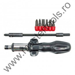 65080 VOREL Set Surubelnita flexibila cu 7 biti