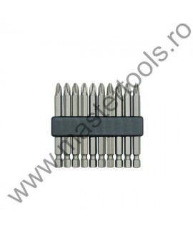 65670 VOREL Set 10 biti cu varf Philips PH3, lungime 50 mm