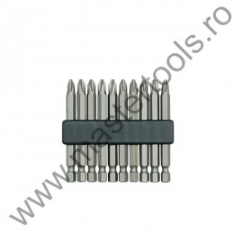 65670 VOREL Set 10 biti cu varf Philips PH3, lungime 50 mm