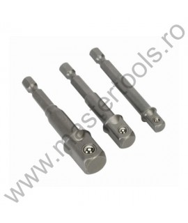 RAIDER Set 3 adaptori hexagon 1/4 la patrat 1/4, 3/8 si 1/2