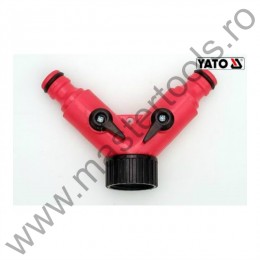 YATO Conector cu doua cai cu robineti