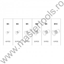 YATO Set nituri aluminiu M3 - M10 150 bucati