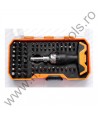 GADGET Trusa surubelnita cu clichet maner T 2 in 1 cu biti 61 piese