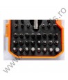 GADGET Trusa surubelnita cu clichet maner T 2 in 1 cu biti 61 piese