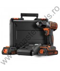 BLACK DECKER Masina de insurubat si gaurit 18V 2 acumulatori ASD18KB
