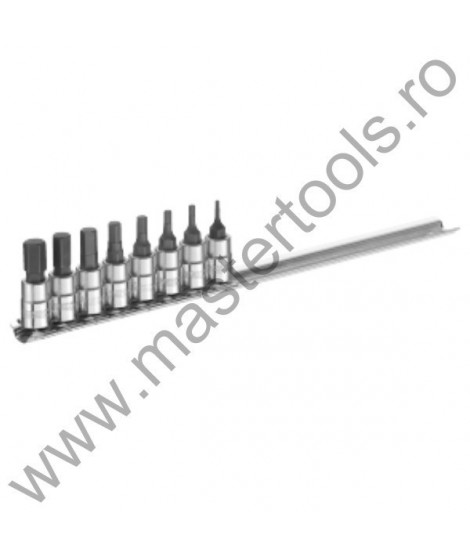 EXPERT FACOM Set 8 biti hex prindere patrat 1/4
