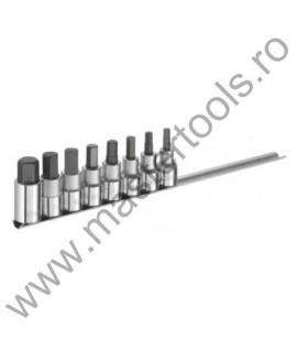 EXPERT FACOM Set 8 capete cheie tubulara bit hex prindere patrat 1/2