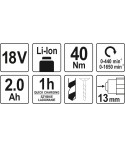 YATO YT-82780 Autofiletanta cu acumulator 18V, 40 Nm
