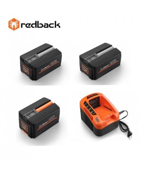 REDBACK Set 3 acumulatori 40V, 2 x 2Ah, 1 x 4Ah si incarcator