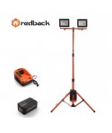 REDBACK Set proiectoare LED 2x20W cu stand, acumulator 40V 6Ah si incarcator