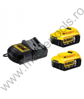 DEWALT Set incarcator si 2 acumulatori 18V XR 5.0AH DCB115P2