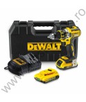 DEWALT Masina compacta de gaurit insurubat fara perii cu 2 acumulatori Li-Ion XR 2Ah de 18V