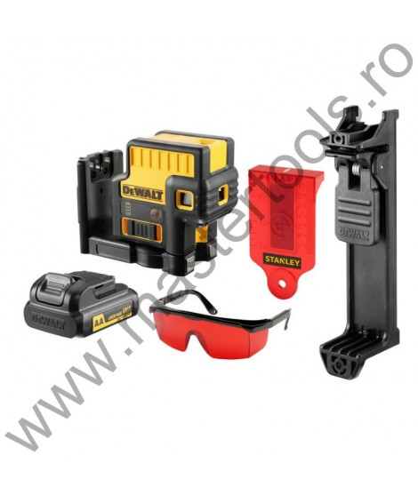 DEWALT Nivela laser in cruce 10.8V 5 Puncte Rosu x 4AA