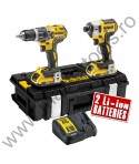 DEWALT Set DCD796 masina de gaurit si insurubat cu percutie si DCF887 masina de insurubat cu percutie DCK266D2