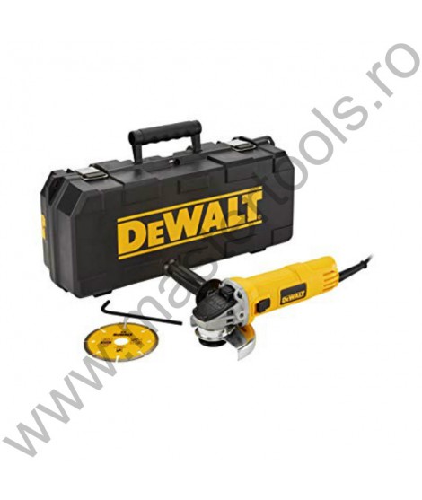 DEWALT Polizor unghiular 900W 115mm cu sitem de protectie NoVolt in valiza depozitare DWE4156KD
