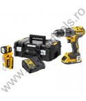 DEWALT Masina compacta de gaurit cu percutie motor fara perii 18V XR Li-Ion 2.0Ah