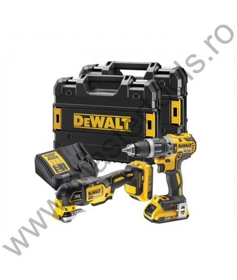 DEWALT Set masina de gaurit cu percutie si unealta multifunctionala