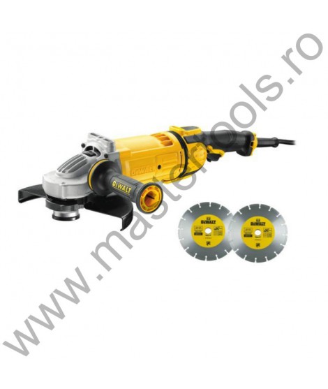 DEWALT Polizor unghiular ultra-profesional de 230 mm 2600W cu 2 discuri DT3731