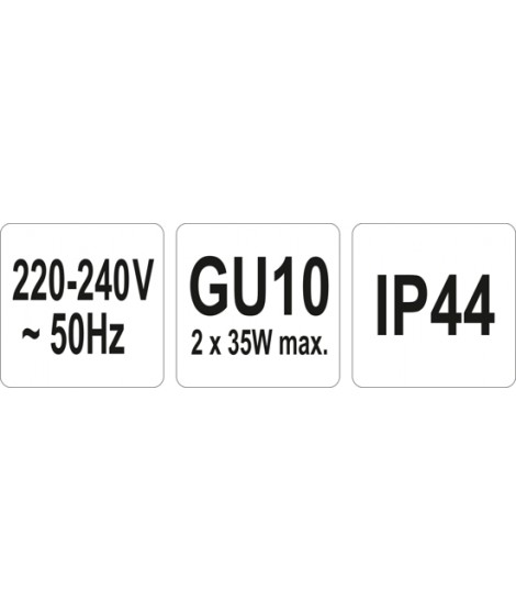 YATO GU10 Lampa exterior din aluminiu 2 x 35 W max