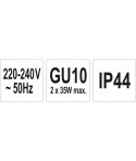 YATO GU10 Lampa exterior din aluminiu 2 x 35 W max