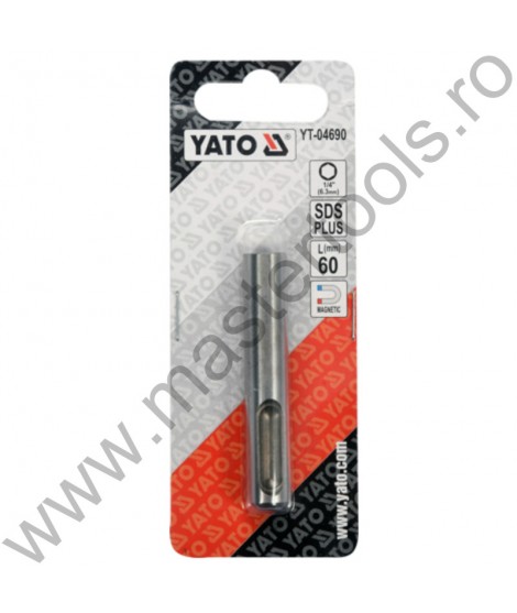 YT-04690 YATO Adaptor SDS-plus la hexagon interior 1/4'' lungime 60 mm