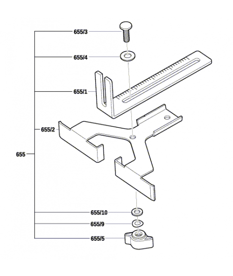 BOSCH 1619PB3021 Limitator longitudinal pentru masina frezat GKF 550