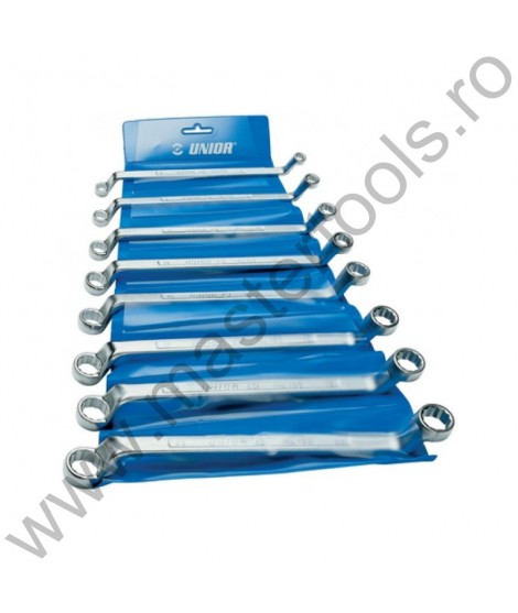 UNIOR Set 8 chei inelare dublu cotite in husa de plastic