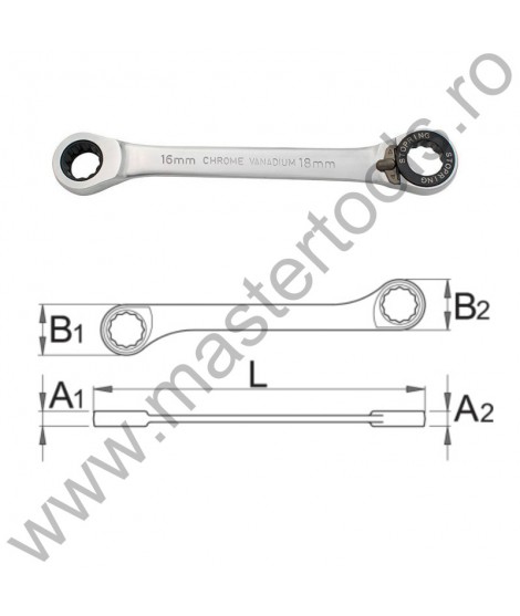 UNIOR Cheie combinata forjata cu clichet 170/2, 6 x 8 mm