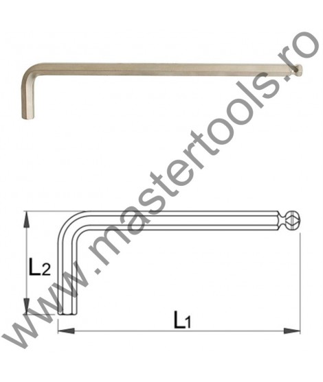 UNIOR Cheie locas hex cu cap sferic varianta lunga 220/3SL, 1.5 mm