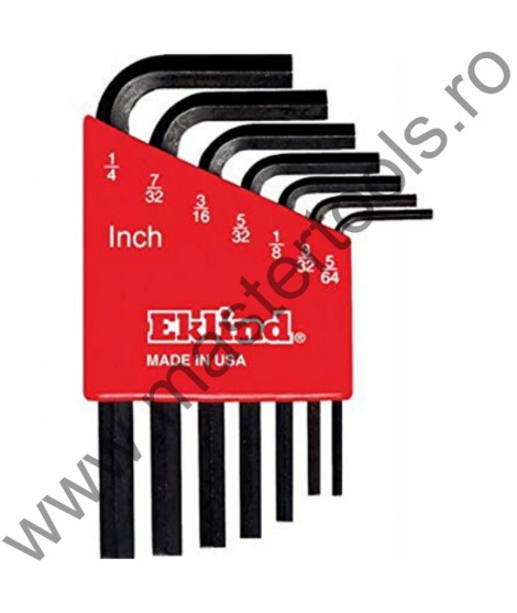 EKLIND Set 7 chei locas hexagonal scurte in suport de plastic