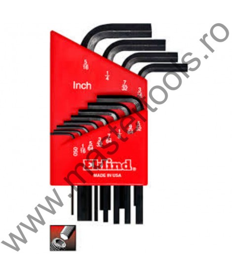 EKLIND Set 12 chei locas hexagonal scurte in suport de plastic
