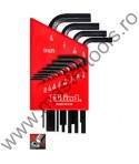 EKLIND Set 12 chei locas hexagonal scurte in suport de plastic