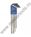 EKLIND Set 9 chei locas hexagonal extralungi cu cap sferic in suport de plastic