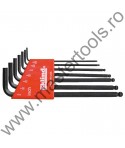 EKLIND Set 7 chei locas hexagonal lungi cu cap sferic in suport de plastic