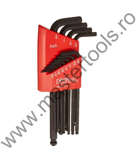 EKLIND Set 12 chei locas hexagonal lungi cu cap sferic in suport de plastic