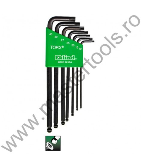 EKLIND Set 7 chei locas cu profil TX si cap sferic in suport de plastic