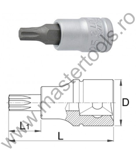 UNIOR Capat cheie tubulara cu cap profil TX exterior 1/4" - 187/2TX, TX8