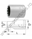 UNIOR Capat cheie tubulara 1/4", cu 12 laturi, 4 mm