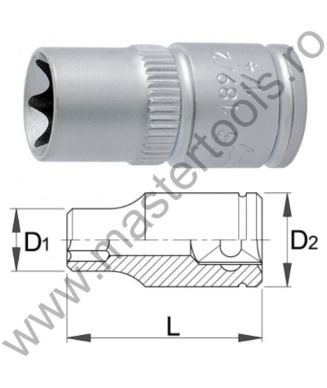 UNIOR Capat cheie tubulara cu profil TX prindere 1/4", E 4