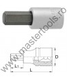 UNIOR Capat cheie tubulara cu profil hexagonal exterior 3/8" - 236/2HX, 4 mm