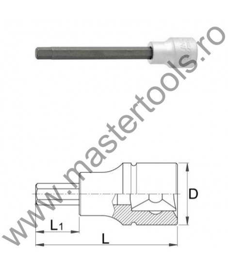 UNIOR Capat cheie tubulara cu profil hex ext lung 3/8" - 236/2HXL, 4 mm