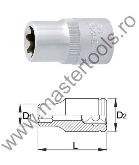 UNIOR Capat cheie tubulara de impact cu profil TX interior 1/2" - 191/1, E 10
