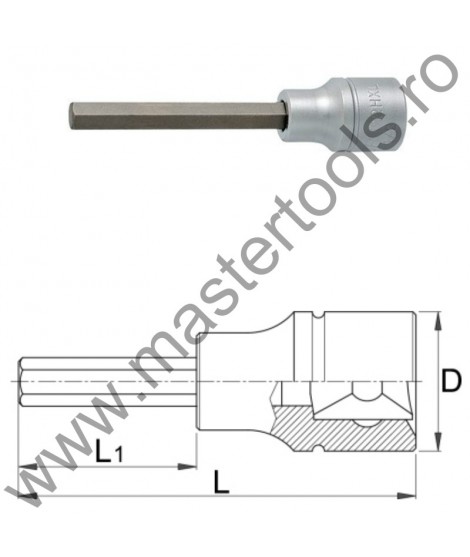 UNIOR Capat cheie tubulara impact profil hexagonal 1/2"-192/2HXL, 5 mm