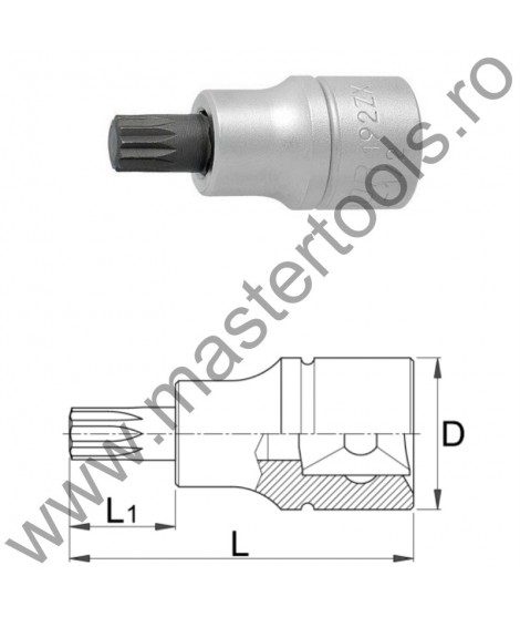 UNIOR Capat cheie tubulara de impact cu profil ZX exterior 1/2" - 192/2ZX, M 5