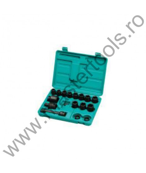 OZAT Trusa capete tubulare de impact scurte 1/2"3/8"-1.1/16" 14 piese