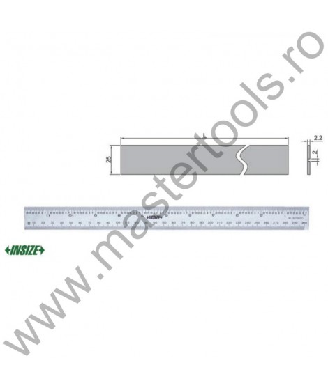 INSIZE Rigla rigida din otel - 7113
