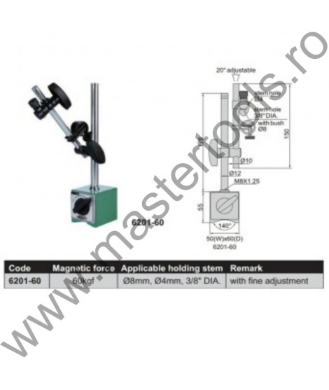 INSIZE Suport magnetic pentru ceas comparator - 6201